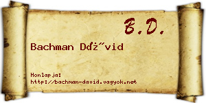 Bachman Dávid névjegykártya