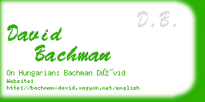 david bachman business card